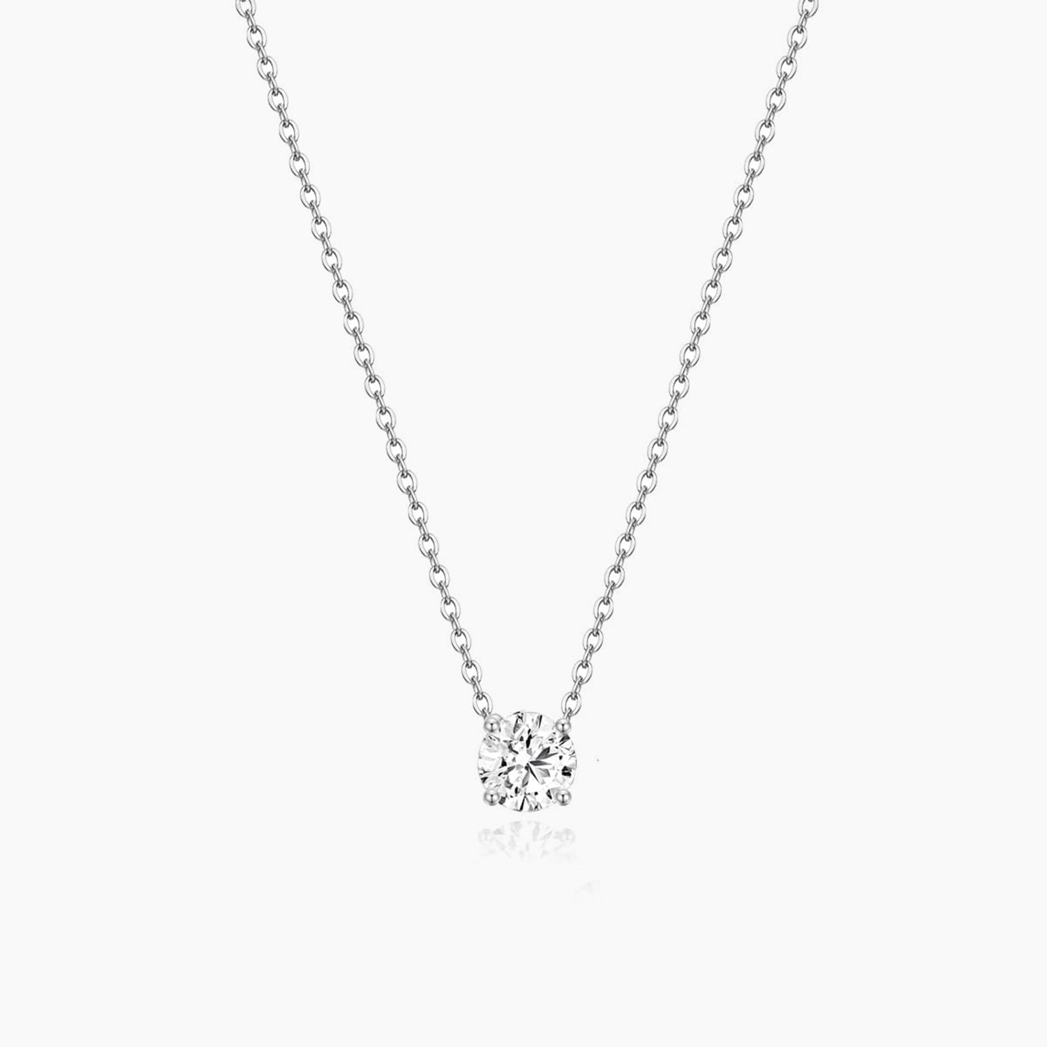 solitaire necklace for women, sterling silver necklace, silver gemstone necklace, cubic zirconia necklace, 0.5 ct cubic zirconia stones