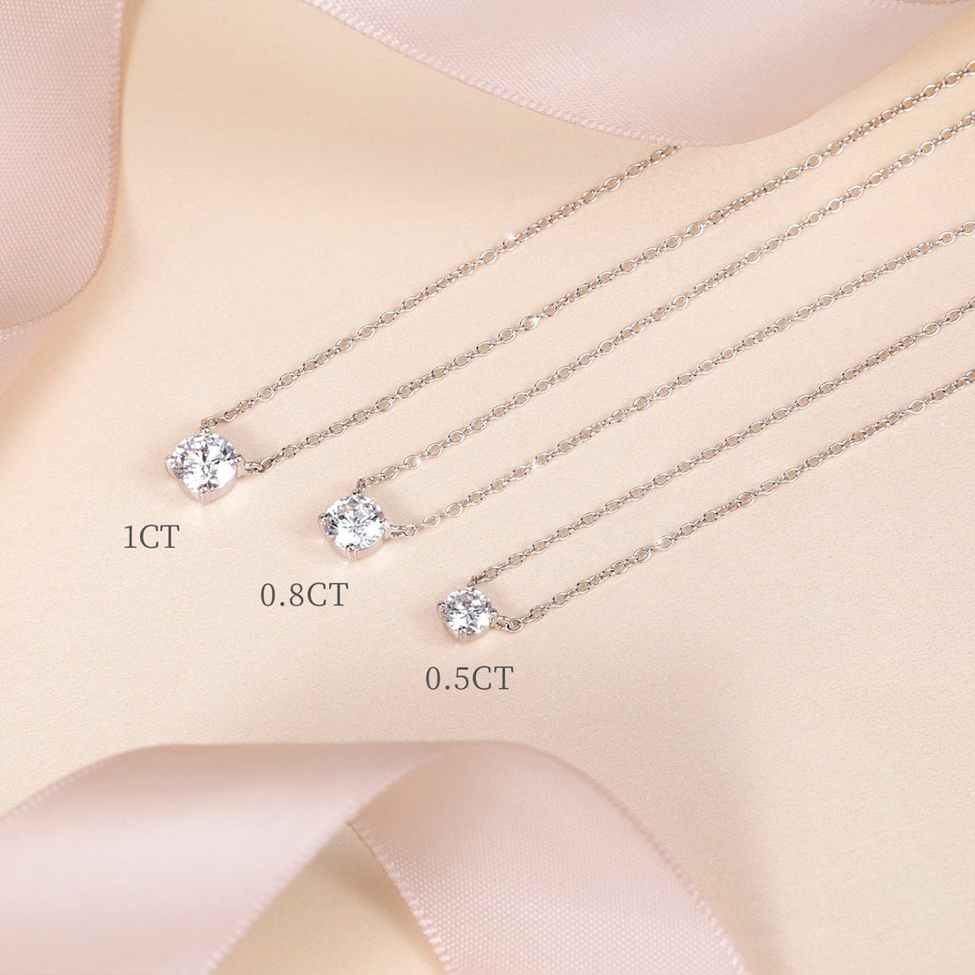 solitaire necklace for women, sterling silver necklace, silver gemstone necklace, cubic zirconia necklace, cz necklace, dainty necklace