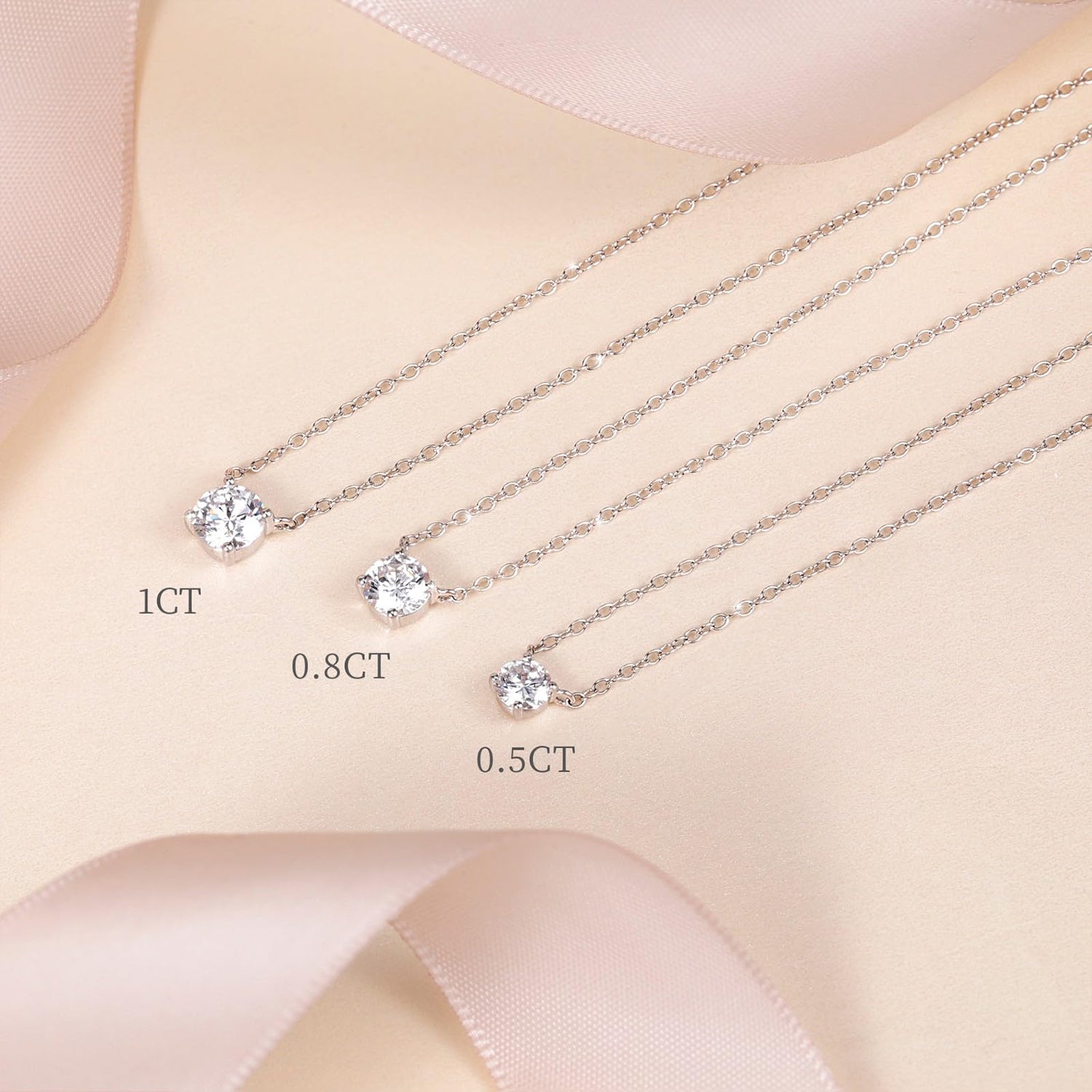 solitaire necklace for women, sterling silver necklace, silver gemstone necklace, cubic zirconia necklace, cz necklace, dainty necklace