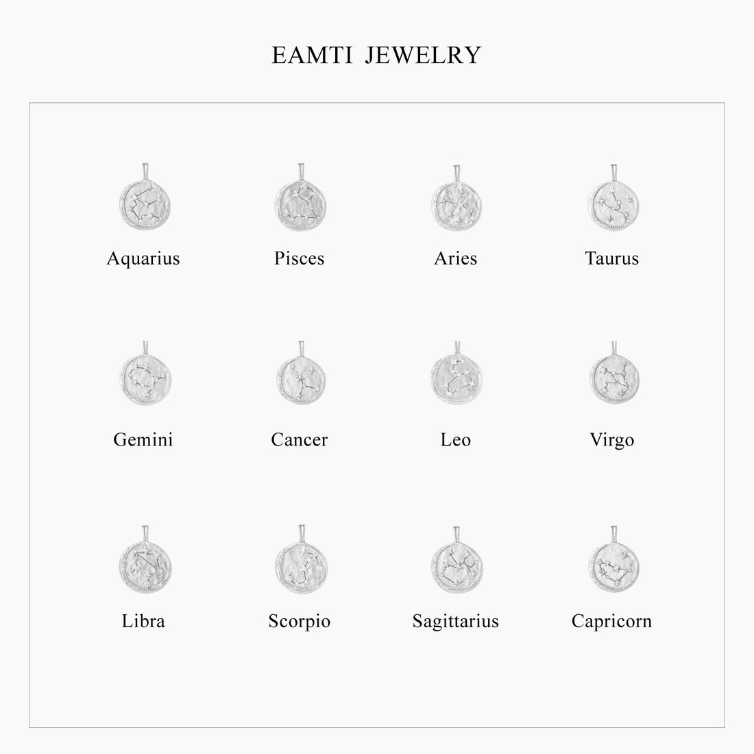 aries necklace, sagittarius necklace, pisces necklace, gemini necklace, scorpio necklace, cz necklace