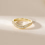 cubic zirconia rings, curved band, curved engagement rings, gold wedding band, fake diamond rings, travel ring, stackable ring, half eternity wedding band, affordable jewelry