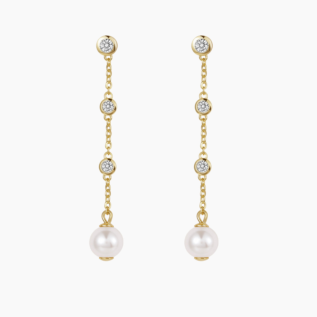 gold pearl drop earrings, pearl dangle earrings, cz pearl earrings, silver pearl earrings