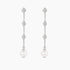 silver pearl earrings, pearl dangle earrings, s925 dangle earrings, earrings with pearl drops, cz stones