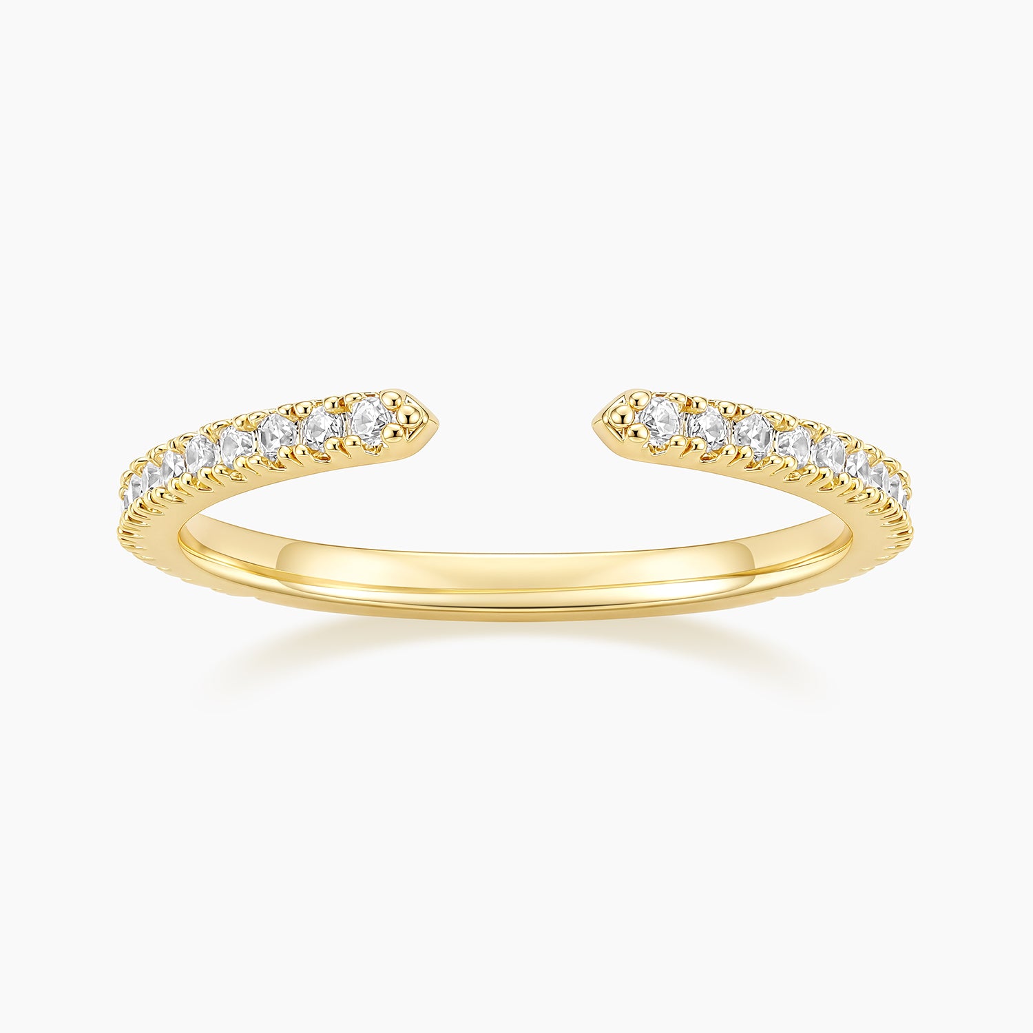 unusual womens wedding bands​, 5A CZ band ring, modern promise ring, cubic zirconia Rings, cz ring, wedding rings cz, eamti rings, cheap wedding rings under $50, copper ring, open band rings, open wedding band​. Gold ring with diamonds on a white background