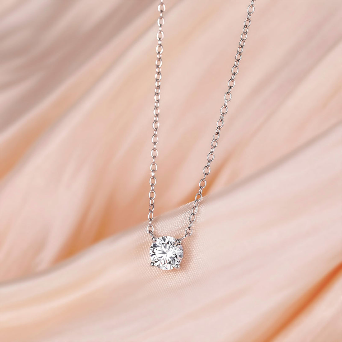 solitaire necklace for women, sterling silver necklace, silver gemstone necklace, cubic zirconia necklace, cz necklace, dainty necklace