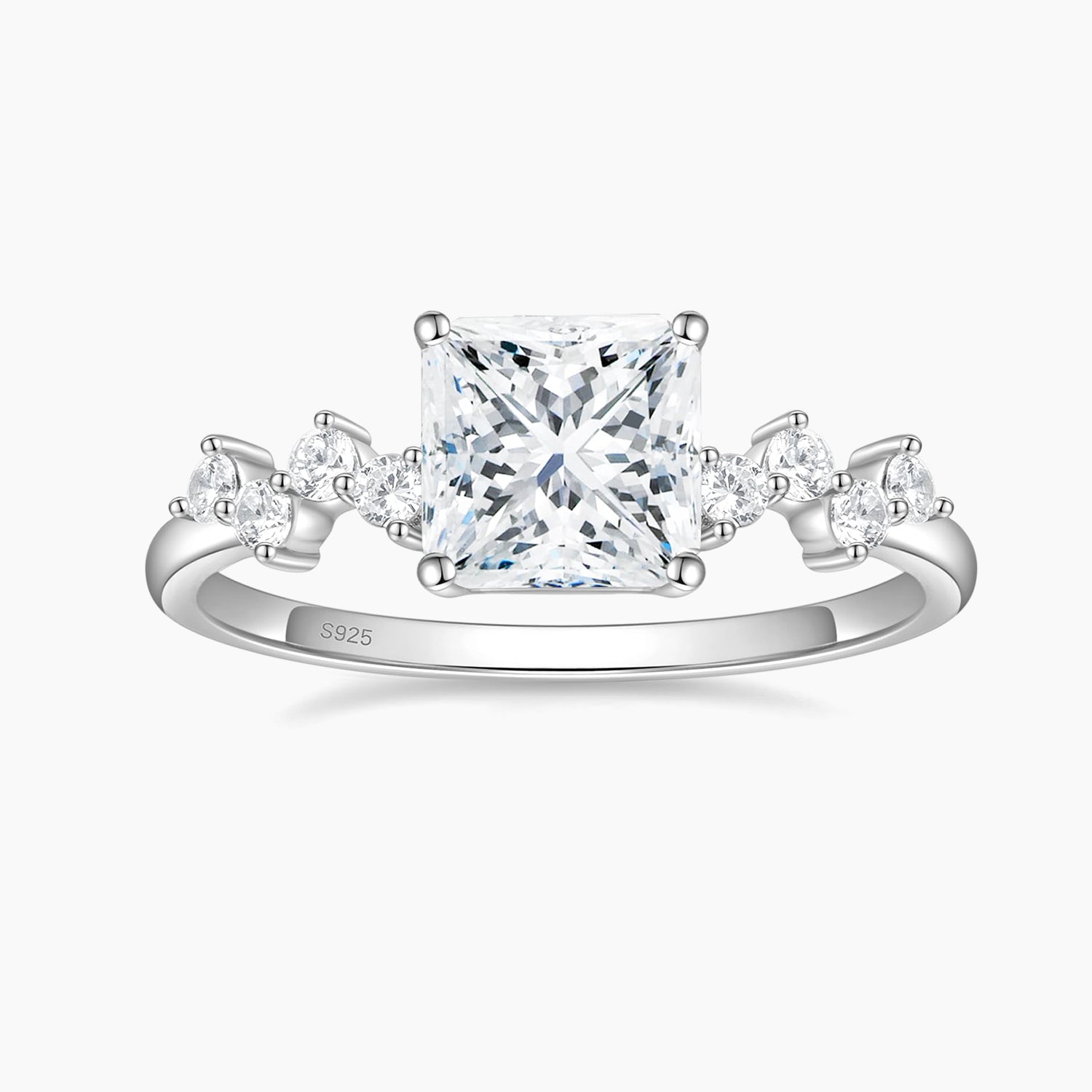 princess cut ring, travel ring under $50, cheap wedding under $50, cheap cubic zirconia rings, silver cz ring, cheap cubic zirconia engagement ring, princess ring