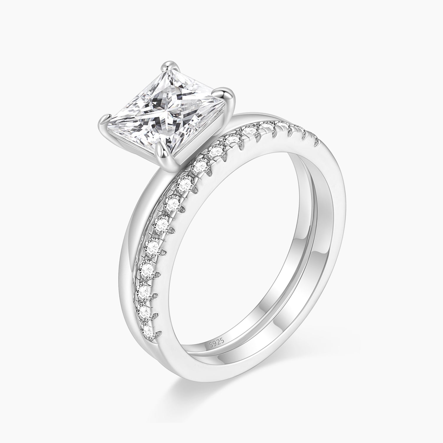 silver wedding band sets, fake bridal ring sets, cheap wedding ring sets, silver wedding ring sets, travel engagement ring, stackable ring