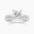 fake bridal set rings, princess cut ring, travel ring under $50, cheap wedding ring sets, silver cz ring, stackable ring, half eternity ring
