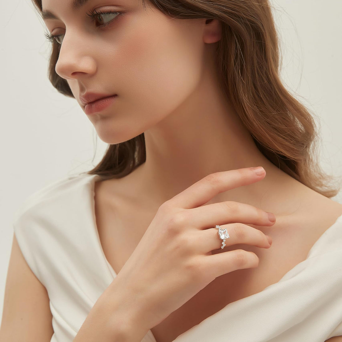 princess cut ring, travel ring under $50, cheap wedding under $50, cheap cubic zirconia rings, silver cz ring, cheap cubic zirconia engagement ring, princess ring