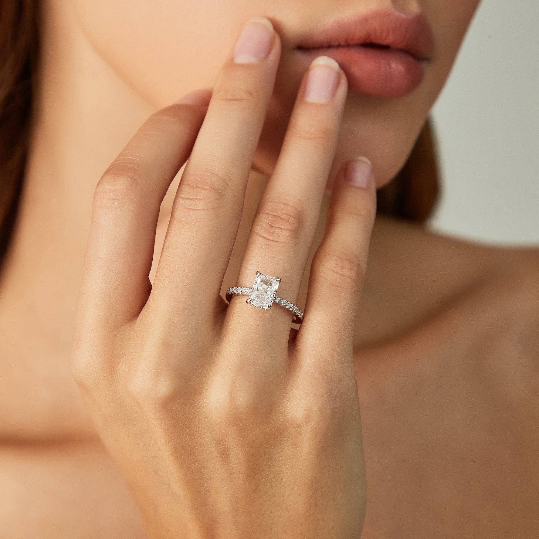 radiant cut ring, sterling silver rings for women, affordable wedding rings, cubic zirconia ring, 2ct ring, sterling silver cubic zirconia rings, travel ring, cheap rings, inexpensive promise ring, cz engagement rings, travel ring, silver engagement rings