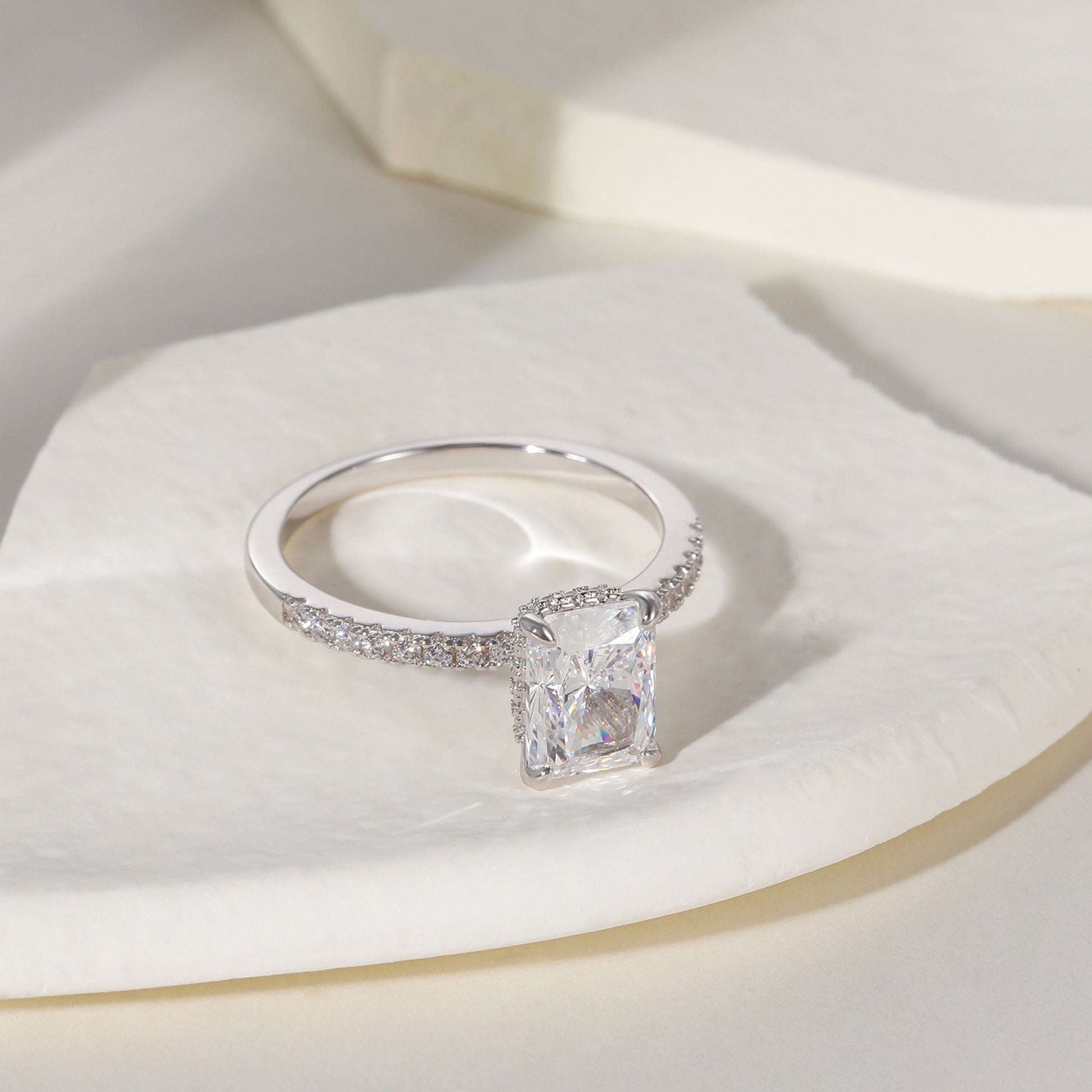 radiant cut ring, sterling silver rings for women, affordable wedding rings, cubic zirconia ring, 2ct ring, sterling silver cubic zirconia rings, travel ring, cheap rings, inexpensive promise ring, cz engagement rings, silver engagement rings, cz stones 