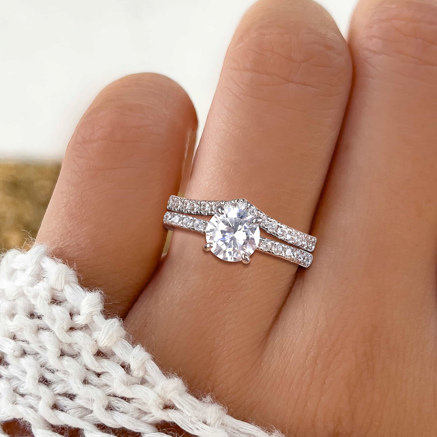 fake bridal set rings, round engagement rings, travel wedding ring sets, cubic zirconia ring sets, cheap wedding ring sets, silver wedding rings for women, stackable ring