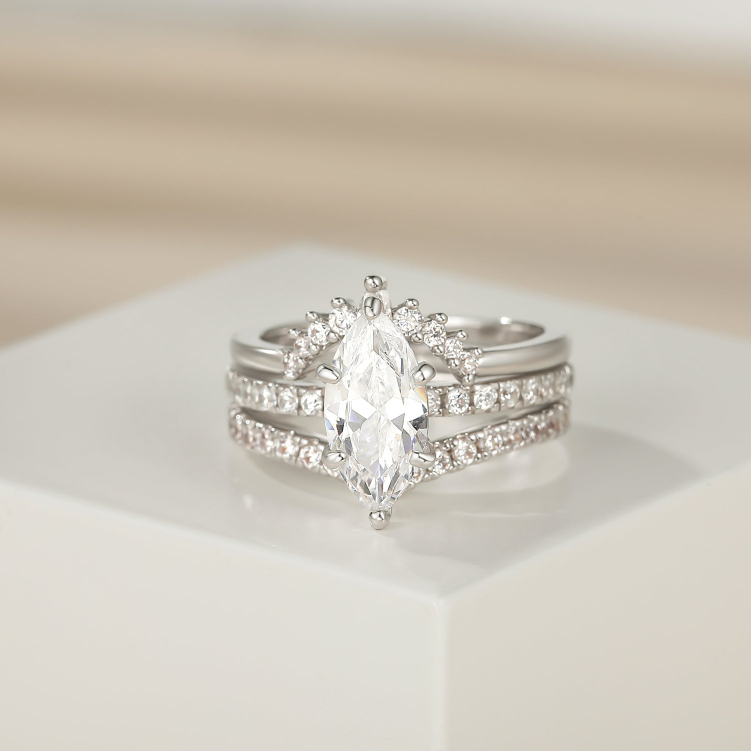 cheap wedding ring sets, marquise ring for women, silver marquise ring, cubic zirconia wedding rings, cz stones, affordable cz engagement rings, fake bridal set rings