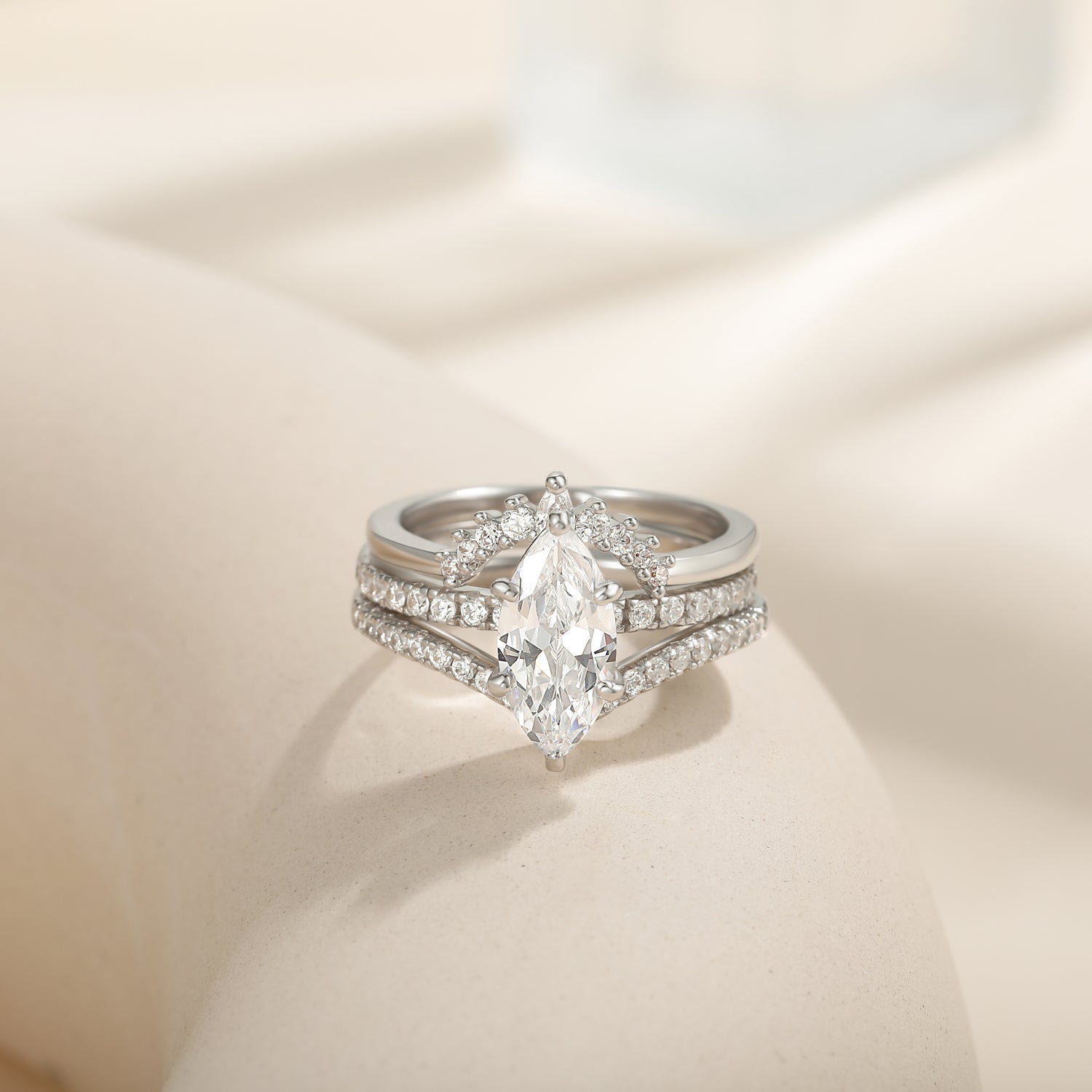 cheap wedding ring sets, marquise ring for women, silver marquise ring, cubic zirconia wedding rings, cz stones, affordable cz engagement rings, fake bridal set rings