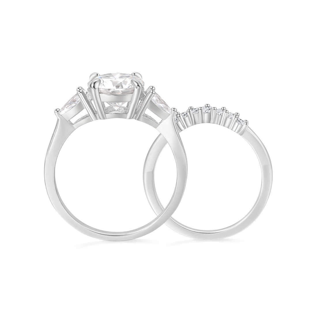 s925 round cut wedding ring, cubic zirconia rings for women, affordable silver engagement rings, cheap wedding ring sets, fake bridal set rings