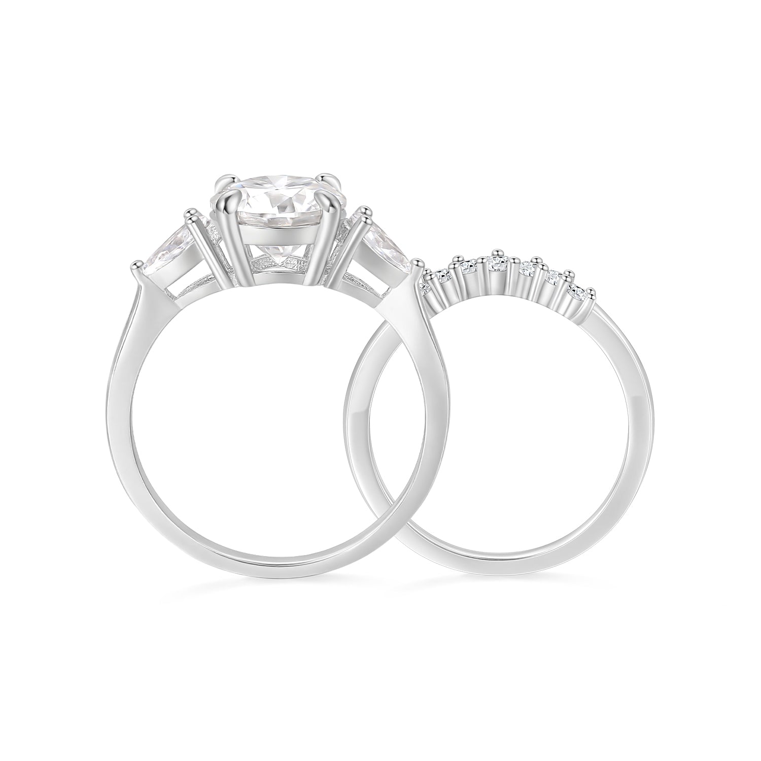 s925 round cut wedding ring, cubic zirconia rings for women, affordable silver engagement rings, cheap wedding ring sets, fake bridal set rings