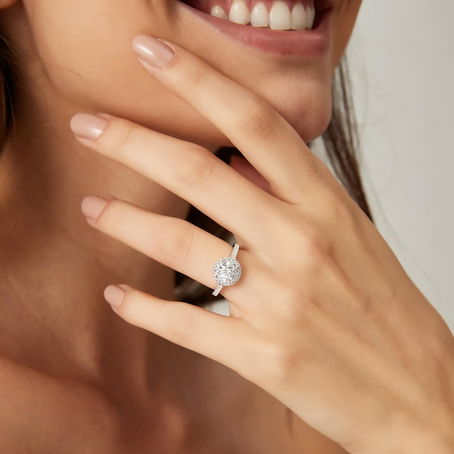 round halo gemstone rings; stunning rings for women; Eamti, cubic zirconia ring, stackable ring, affordable jewelry for woman, cheap ring under $50, sterling silver wedding ring