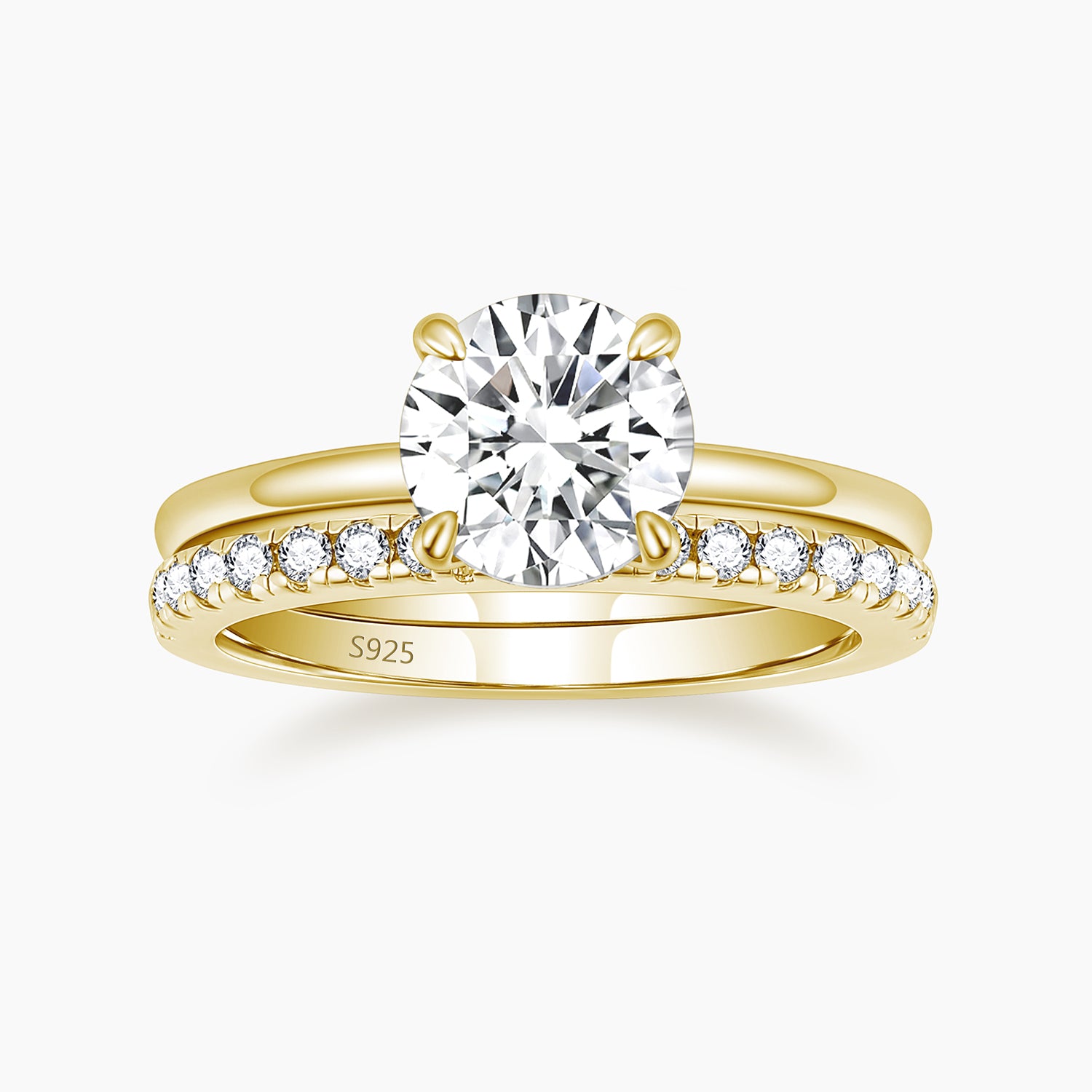 fake bridal set rings, silver cubic zirconia ring set, cubic zirconia ring set, gold wedding band sets, cheap wedding ring sets