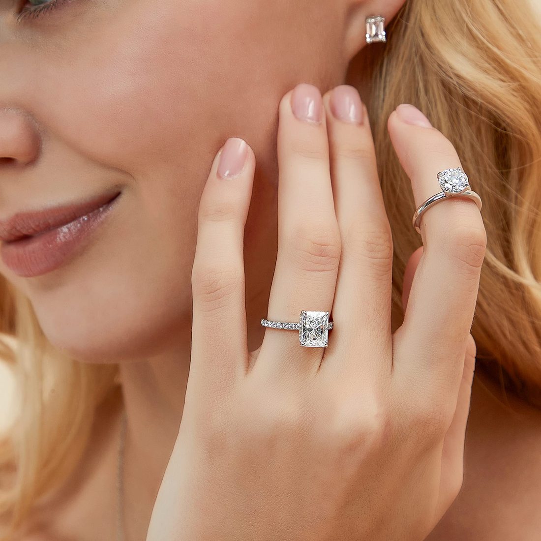 3CT 925 Sterling Silver Cubic Zirconia Rings