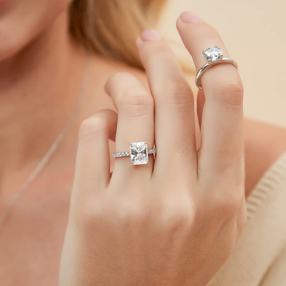 3CT 925 Sterling Silver Cubic Zirconia Rings