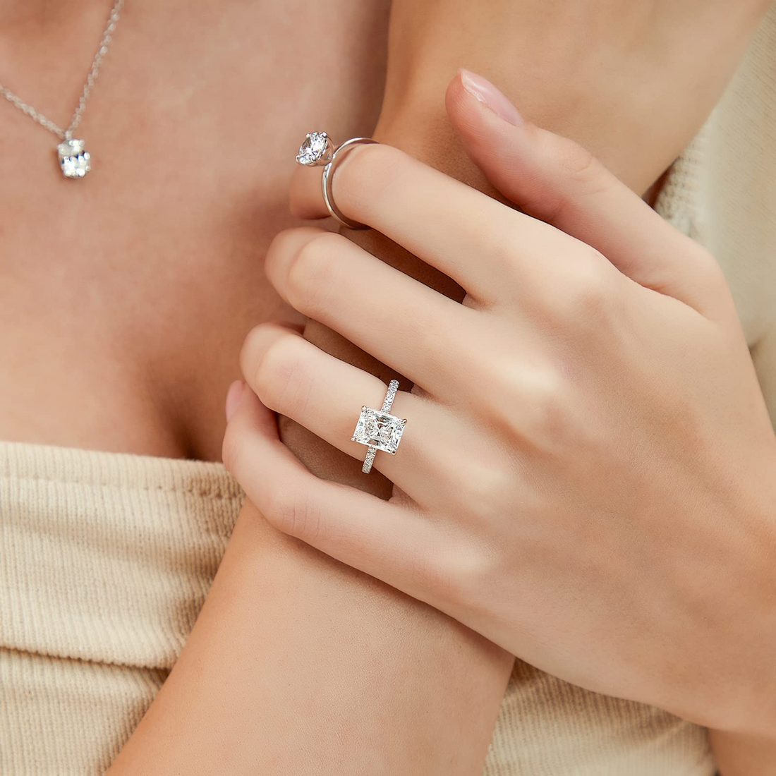 3CT 925 Sterling Silver Cubic Zirconia Rings