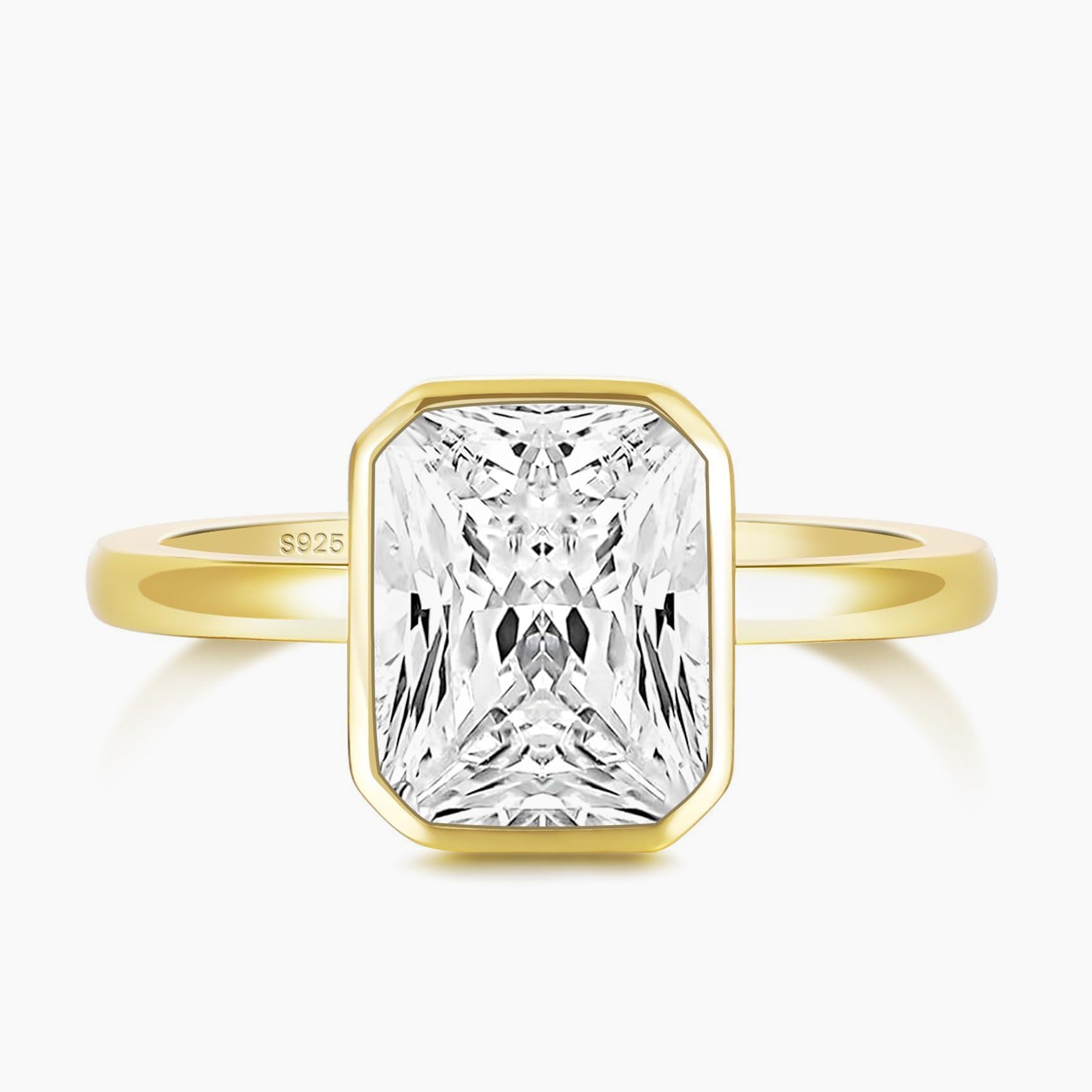 bezel engagement rings, radiant cut engagement rings, radiant cut, radiant diamond, radiant cut diamond ring, radiant cut ring, radiant diamond ring, 1 carat radiant cut diamond ring, cubic zirconia engagement rings, cubic zirconia wedding rings, silver engagement rings, cz stones, travel rings