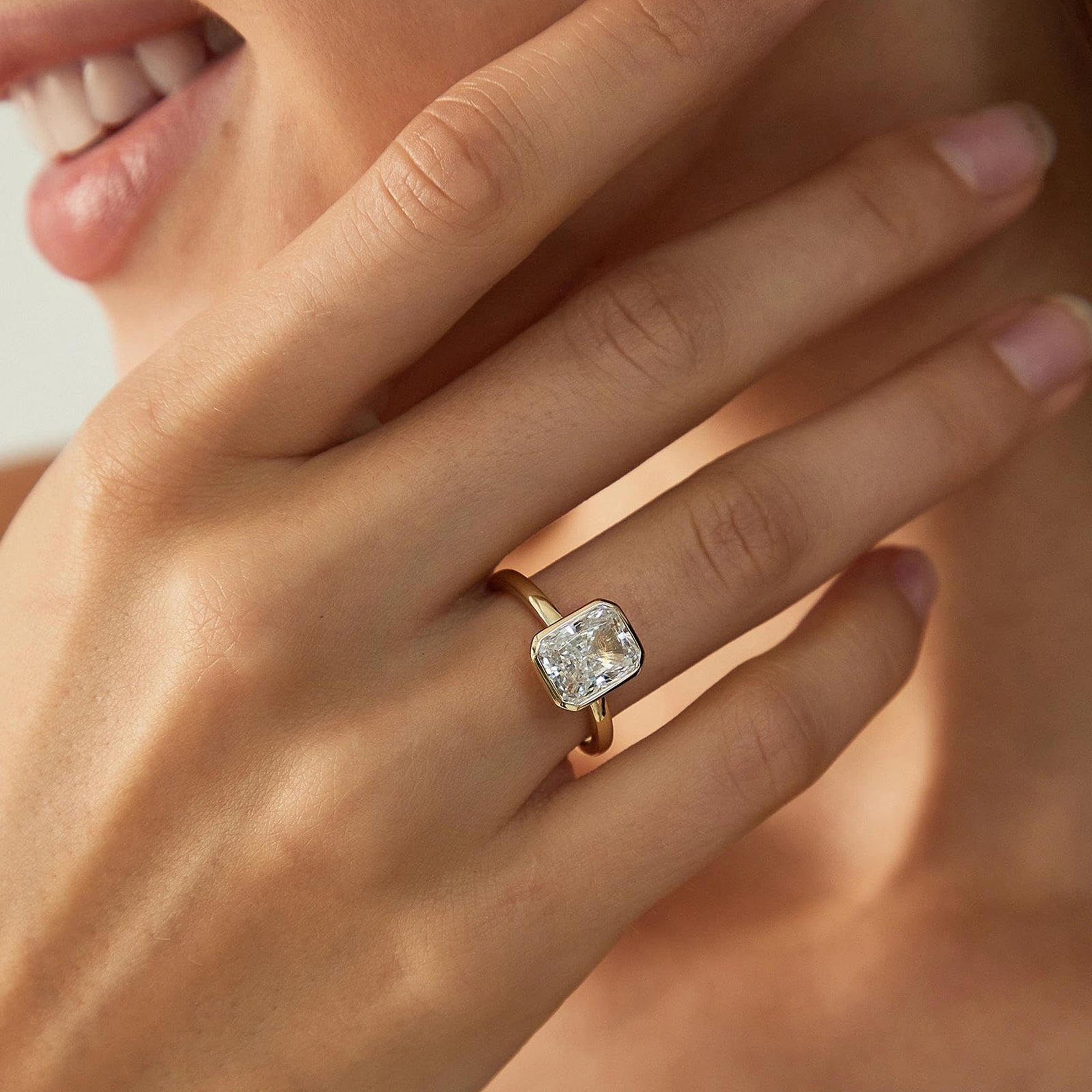 bezel engagement rings, radiant cut engagement rings, radiant cut, radiant diamond, radiant cut diamond ring, radiant cut ring, radiant diamond ring, 1 carat radiant cut diamond ring, cubic zirconia engagement rings, cubic zirconia wedding rings, silver engagement rings, cz stones, travel rings