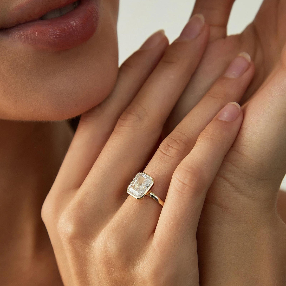 bezel engagement rings, radiant cut engagement rings, radiant cut, radiant diamond, radiant cut diamond ring, radiant cut ring, radiant diamond ring, 1 carat radiant cut diamond ring, cubic zirconia engagement rings, cubic zirconia wedding rings, silver engagement rings, cz stones, travel rings