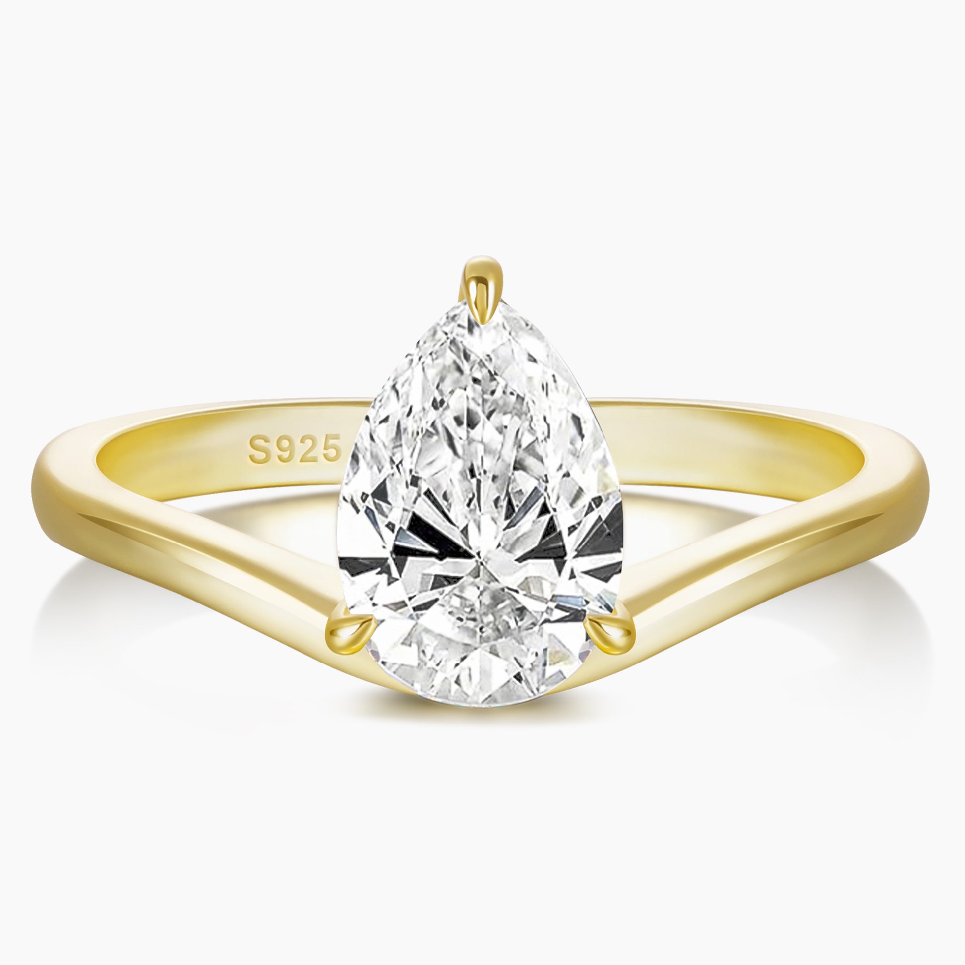 curved engagement rings, curved band, pear engagement rings, pear cut, cubic zirconia rings, cubic zirconia usa, travel rings, fake diamond rings, cz rings, affordable jewelry, gold engagement rings
