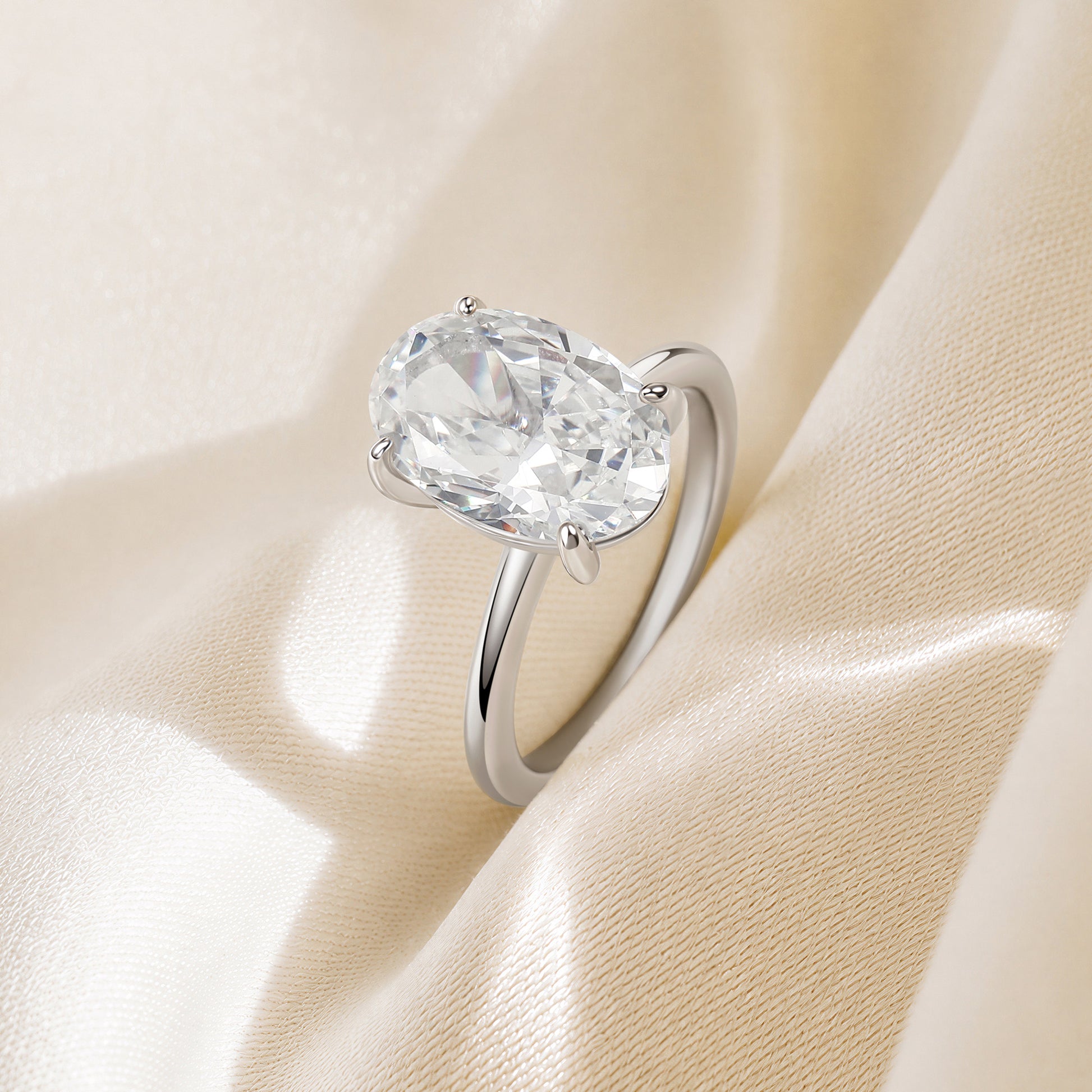 4.5CT Solitaire Elongated Oval Engagement Ring