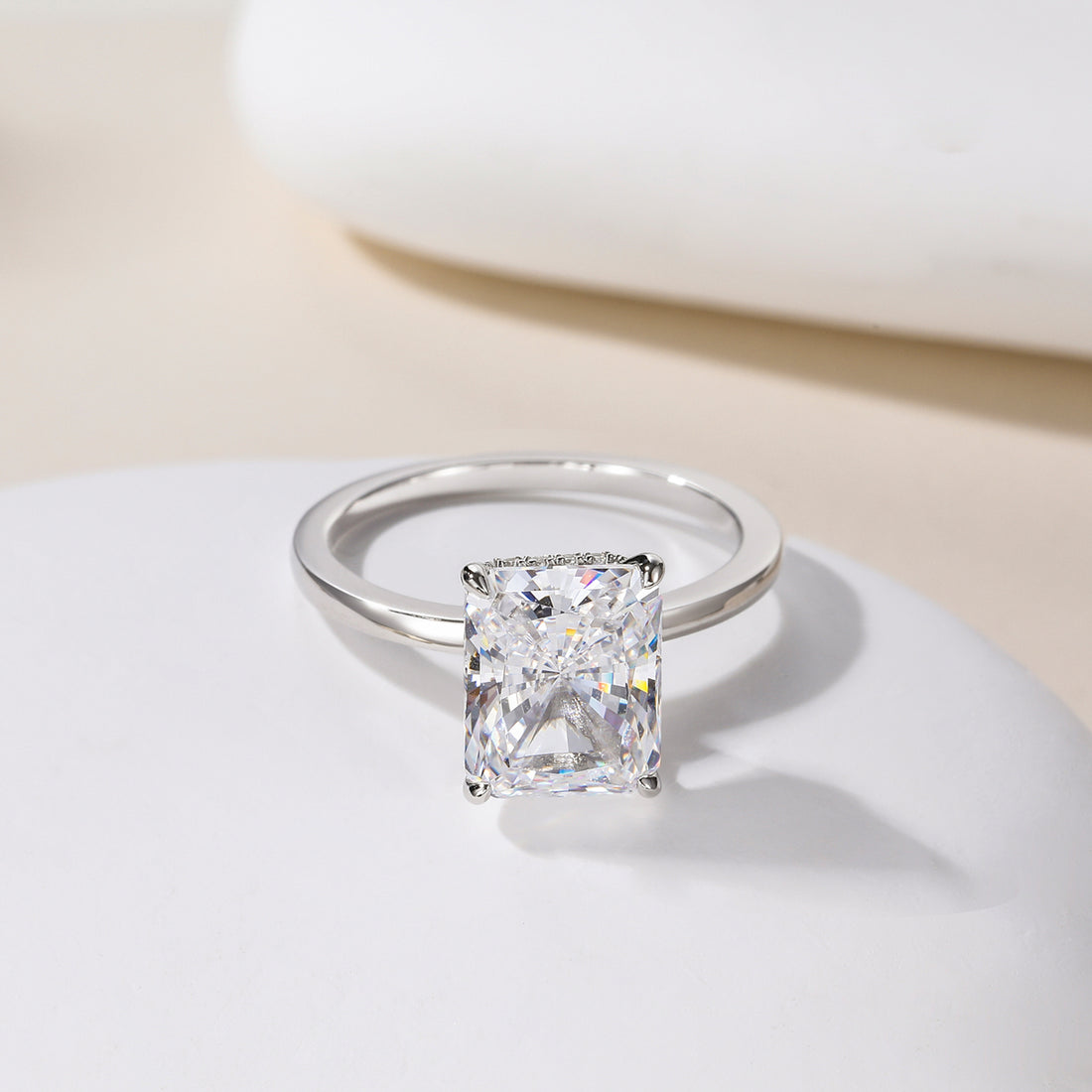 radiant cut engagement rings, radiant cut, radiant diamond, radiant cut diamond ring, radiant cut ring, radiant diamond ring, 4 carat radiant cut diamond ring, cubic zirconia engagement rings, cubic zirconia wedding rings, fake diamond rings, travel ring, cz stones