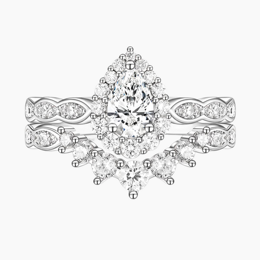 teardrop ring, teardrop engagement ring, teardrop emerald ring, teardrop wedding ring, crown jewelry, bridal ring sets