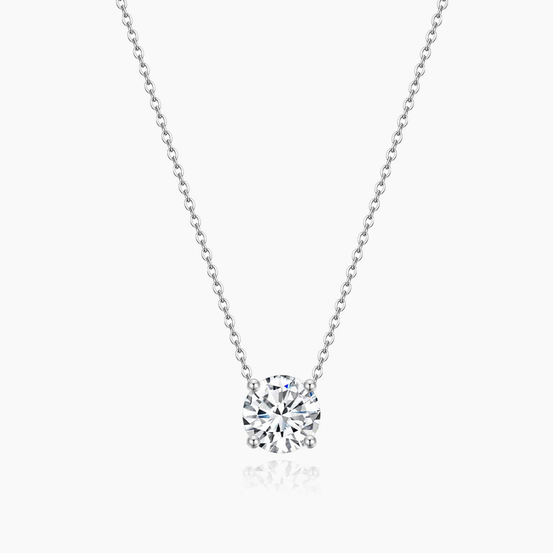 solitaire necklace for women, sterling silver necklace, silver gemstone necklace, cubic zirconia necklace