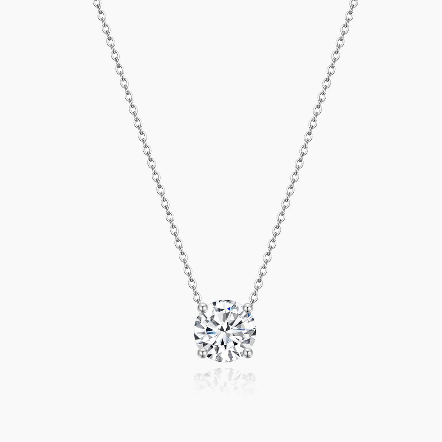 solitaire necklace for women, sterling silver necklace, silver gemstone necklace, cubic zirconia necklace