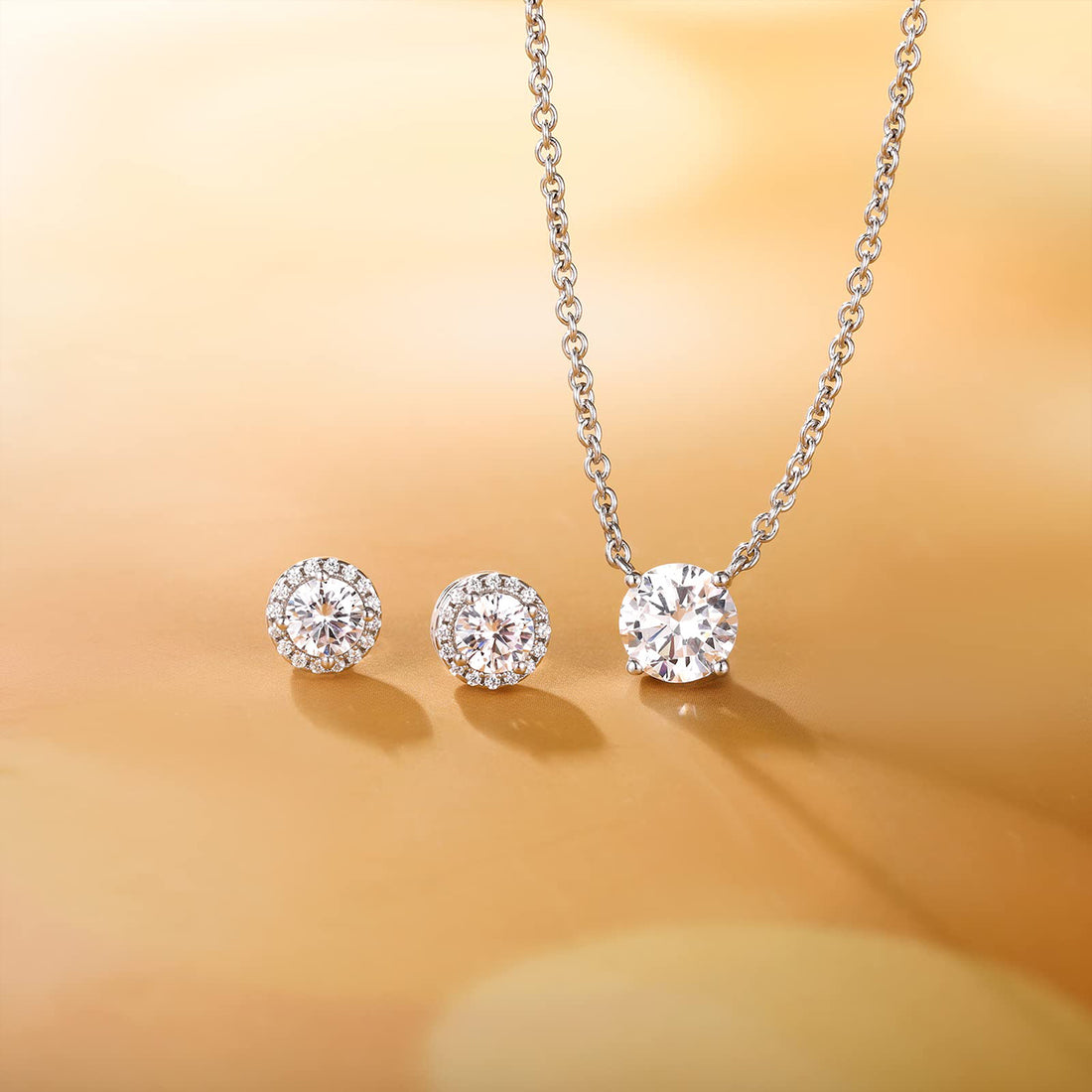 solitaire necklace for women, sterling silver necklace, silver gemstone necklace, cubic zirconia necklace