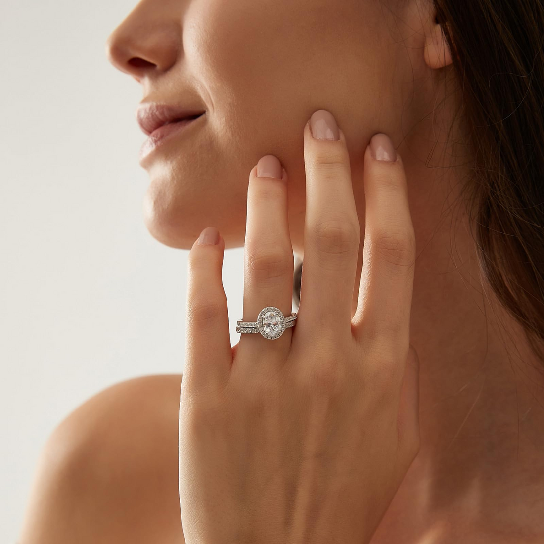 fake bridal set rings, cheap bridal ring sets, bridal set wedding ring, oval cut rings, travel rings, 2ct wedding rings