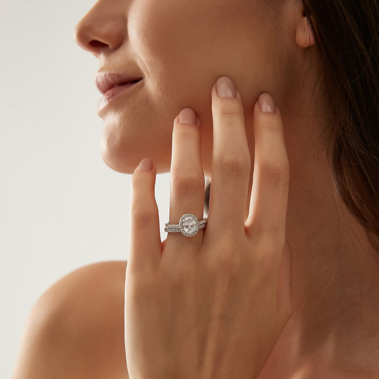 fake bridal set rings, cheap bridal ring sets, bridal set wedding ring, oval cut rings, travel rings, 2ct wedding rings