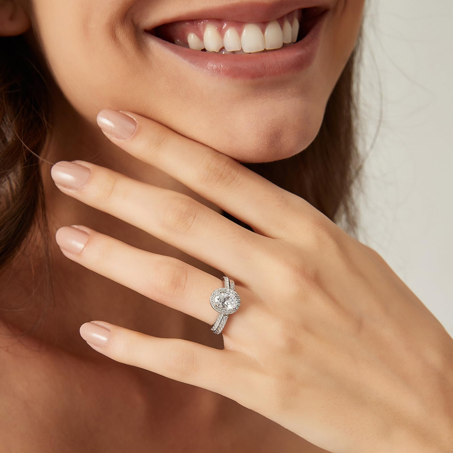 fake bridal set rings, cheap bridal ring sets, bridal set wedding ring, oval cut rings, travel rings, 2ct wedding rings