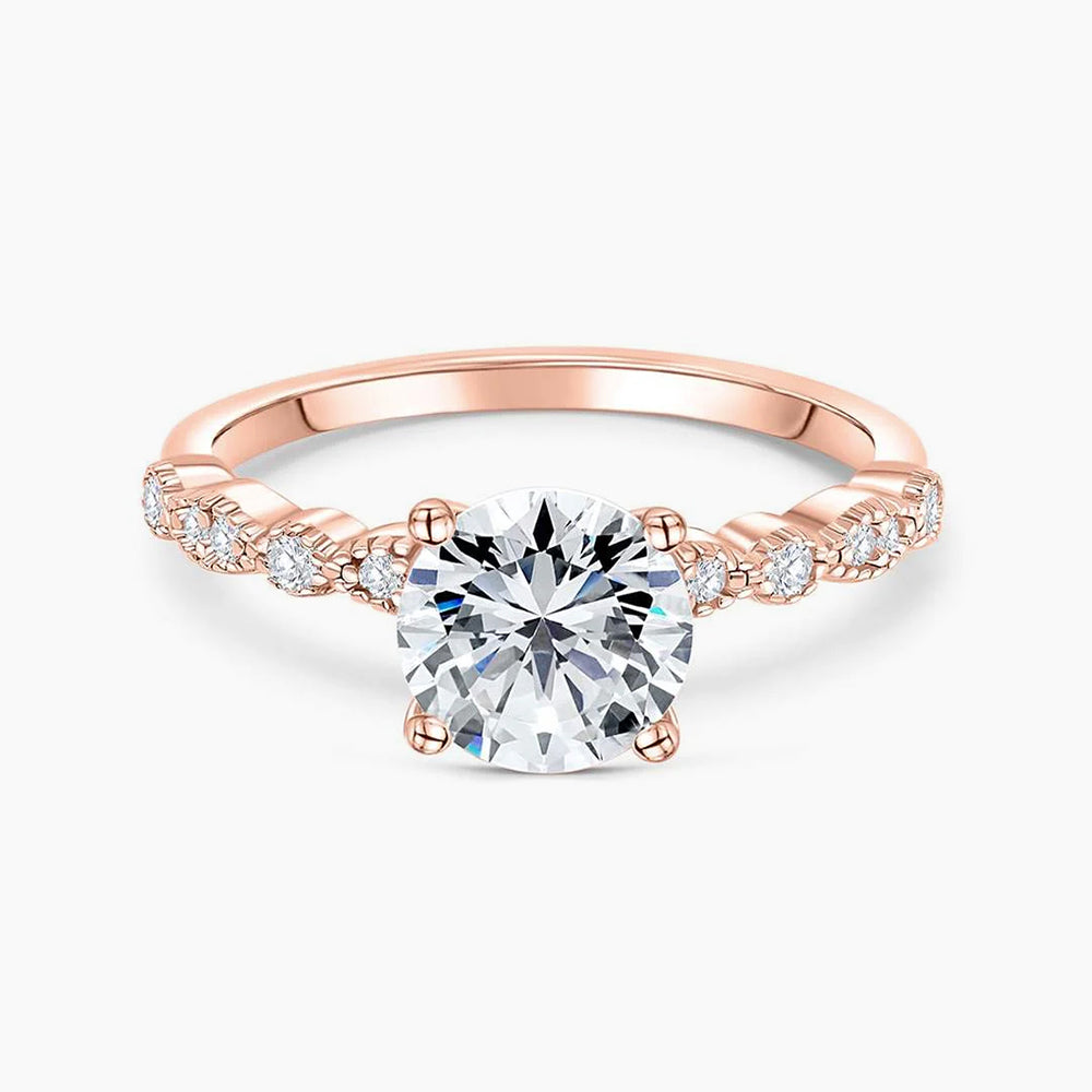 round cut engagement rings, round wedding rings, 1 carat wedding rings, silver wedding rings for women, rose gold engagement rings, rose gold wedding rings