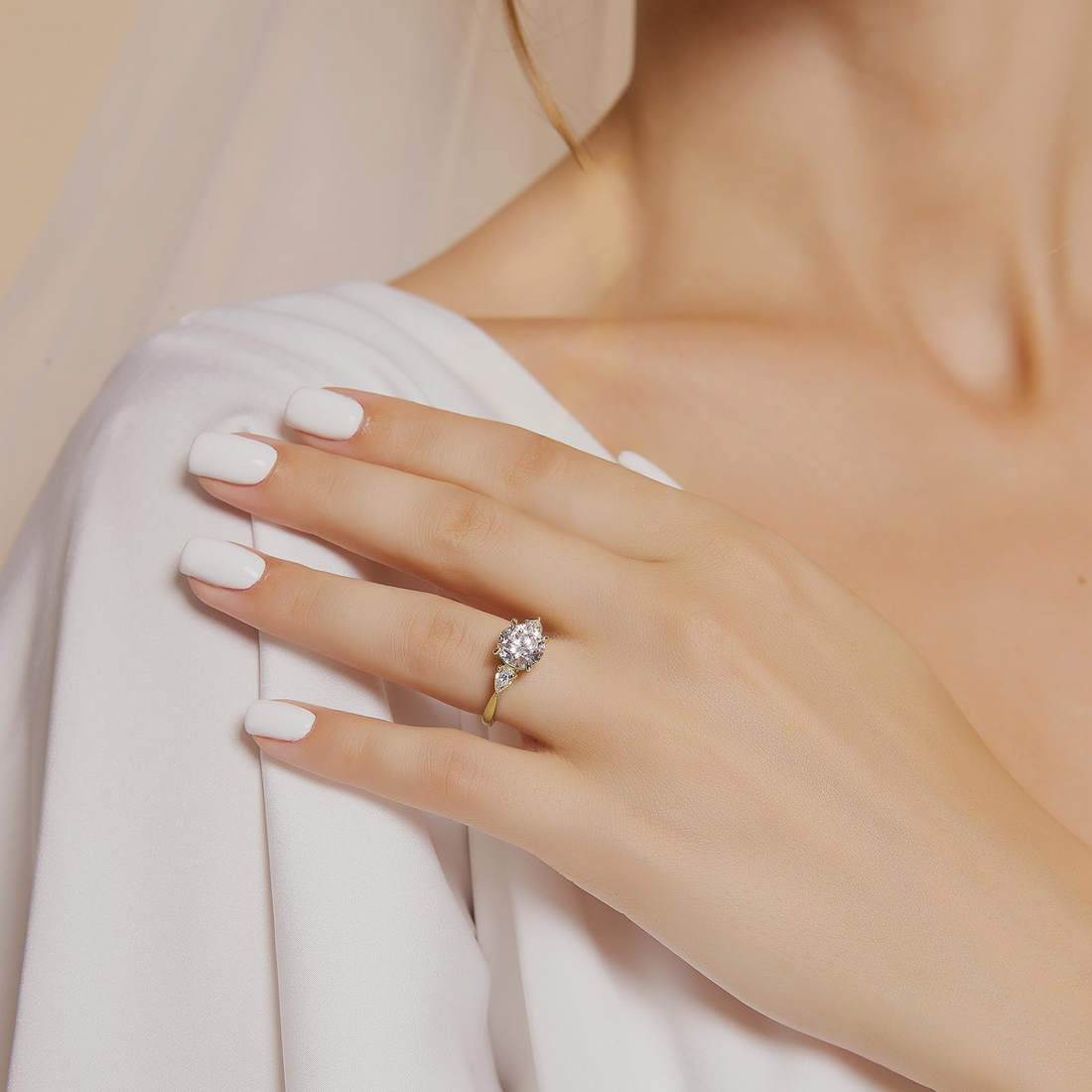 three stone ring, s925 round cut wedding ring, cubic zirconia rings for women, affordable silver engagement rings