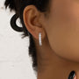 moissanite earrings, silver huggie, hoop huggies, huggie earrings, tiny hoop earrings, silver earrings, s925 earrings for women