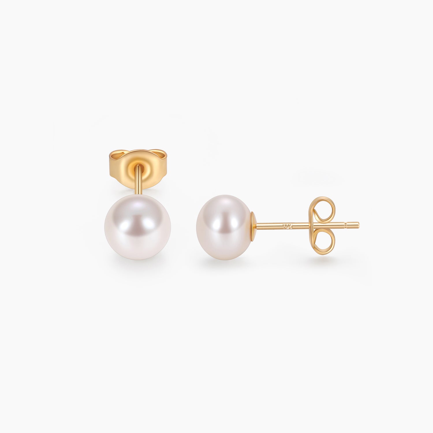 6mm pearls, classic pearl earrings, pearl stud earrings, earrings in white, gold earrings, 925 sterling silver posts, pearl bridal earrings, freshwater pearl earrings, pearl wedding earrings, pearl studs
