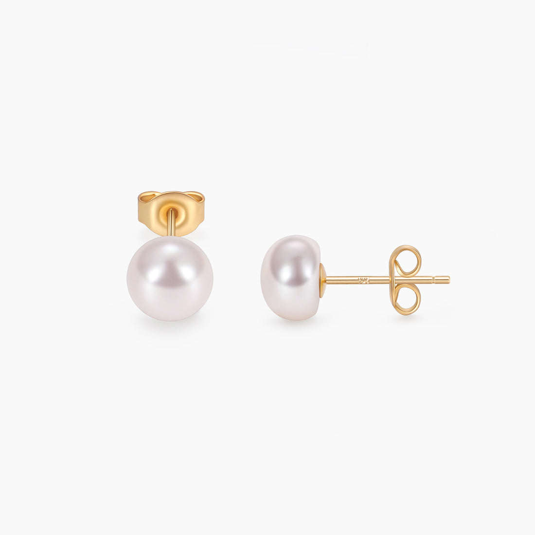 7mm pearls, classic pearl earrings, pearl stud earrings, earrings in white, gold earrings, 925 sterling silver posts, pearl bridal earrings, freshwater pearl earrings, pearl wedding earrings, pearl studs