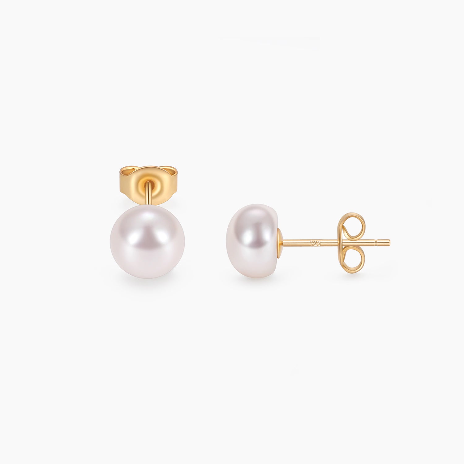 7mm pearls, classic pearl earrings, pearl stud earrings, earrings in white, gold earrings, 925 sterling silver posts, pearl bridal earrings, freshwater pearl earrings, pearl wedding earrings, pearl studs