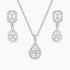 necklace and earrings set, pear cut, bridal set, cubic zirconia usa, affordable jewelry, wedding jewelry sets, cz wedding sets, teardrop, cz stones, 925 sterling silver, cz bridal sets
