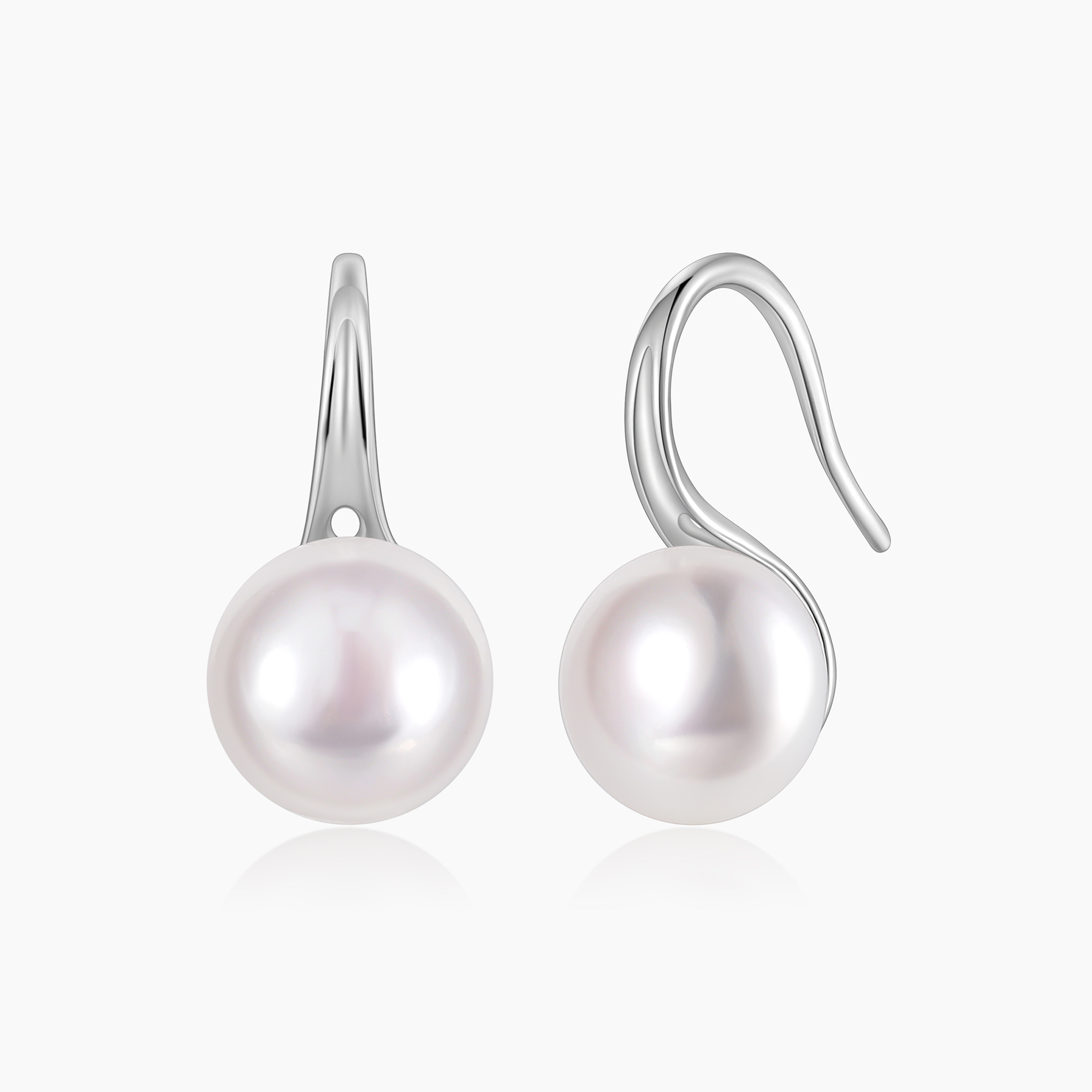 pearl drop earrings, pearl earrings with silver hooks, classic pearl earrings, pearl bridal earrings, freshwater pearl earrings, pearl wedding earrings, oriental pearl