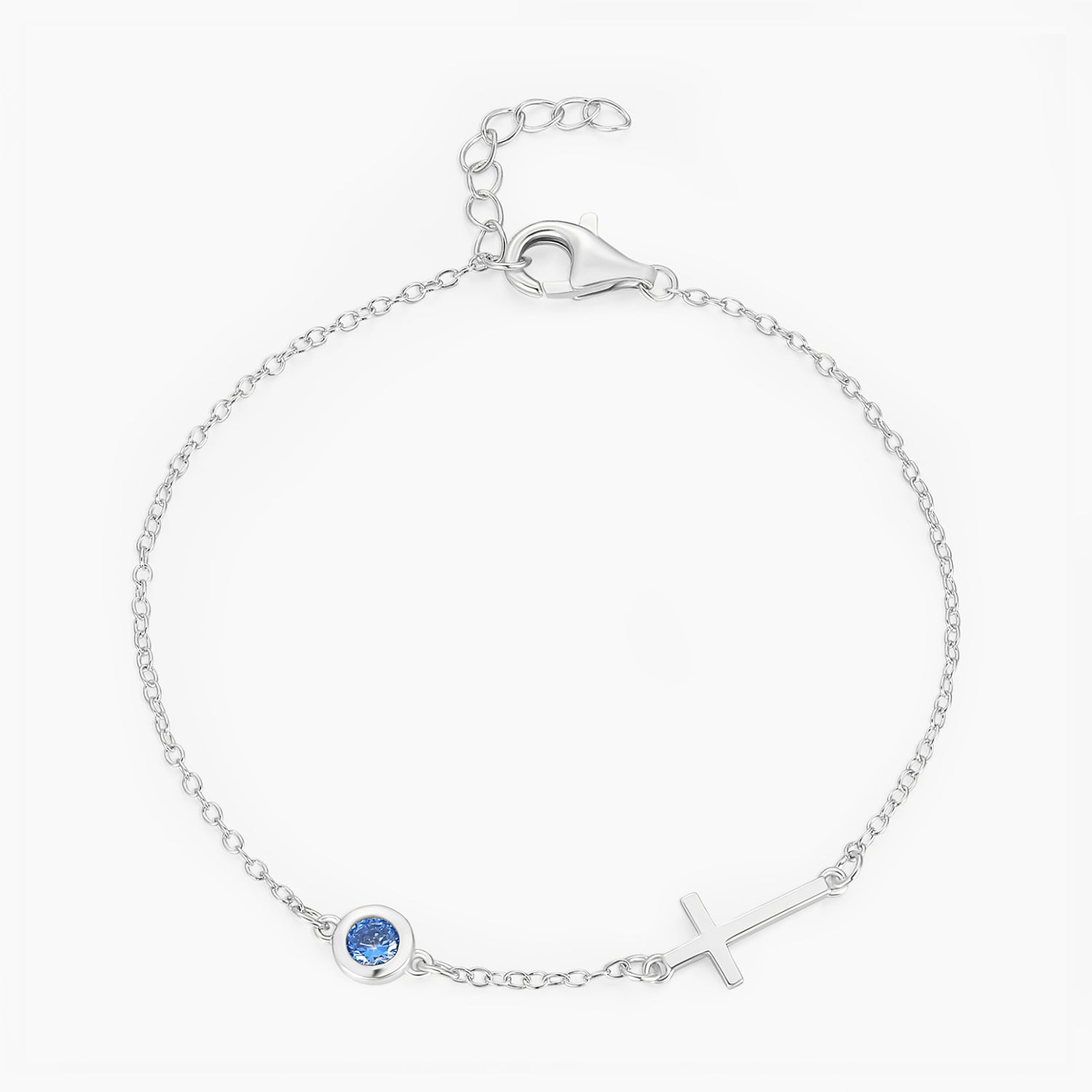 cross bracelet, birthstone bracelet, silver bracelet, adjustable bracelet, stacking bracelets