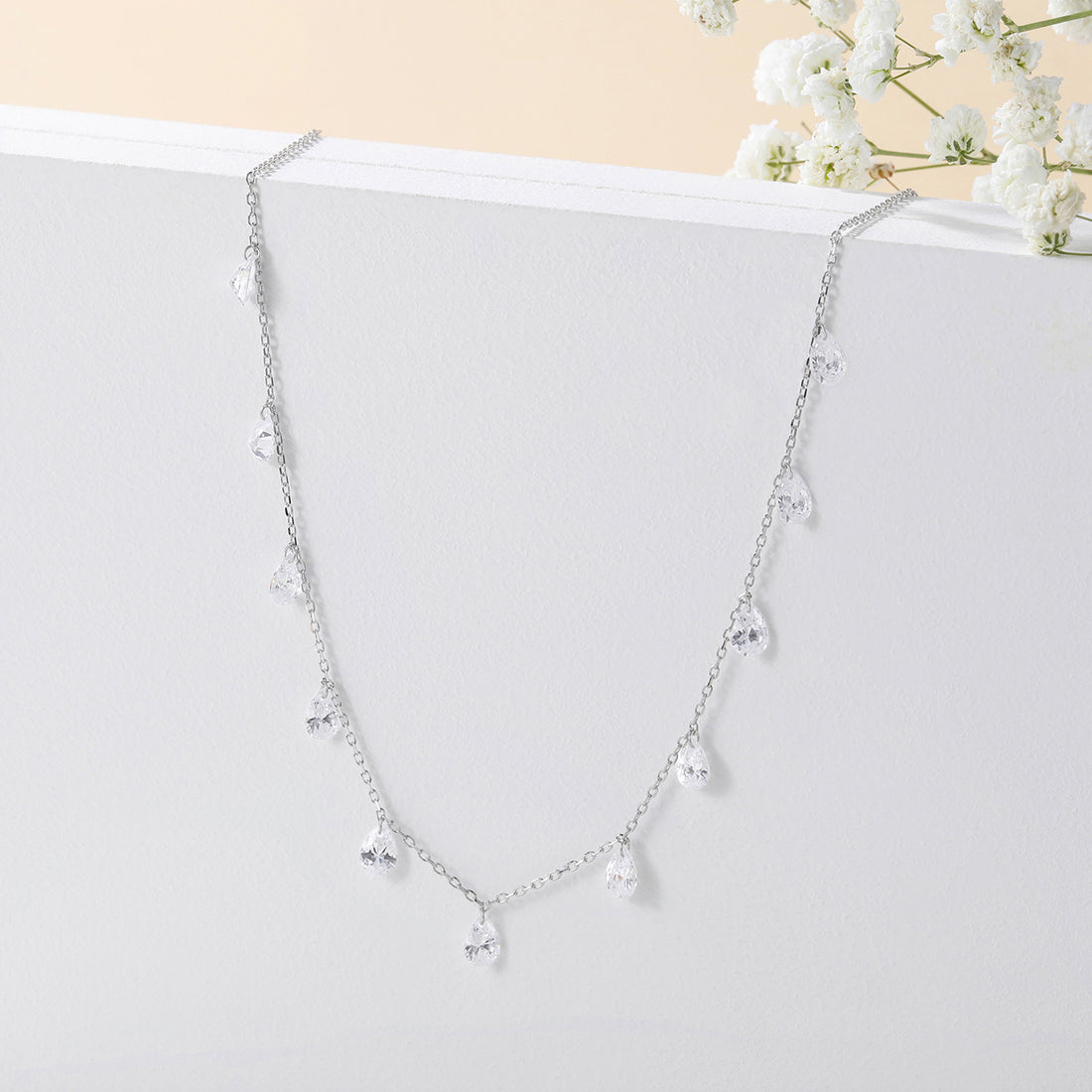 Cubic Zirconia Necklace in Sterling Silver