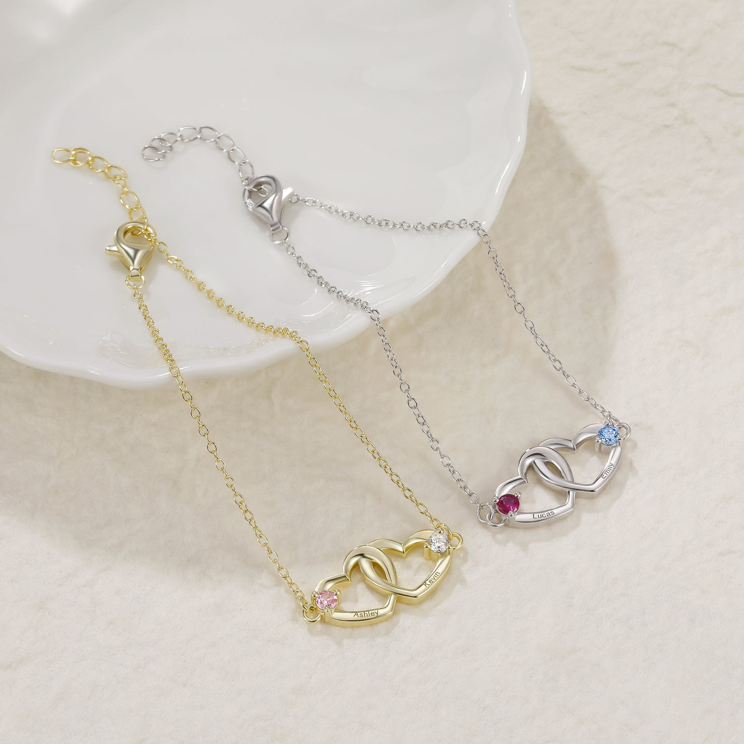 cubic zirconia bracelet, silver bracelet, name bracelet, affordable jewelry, heart bracelet