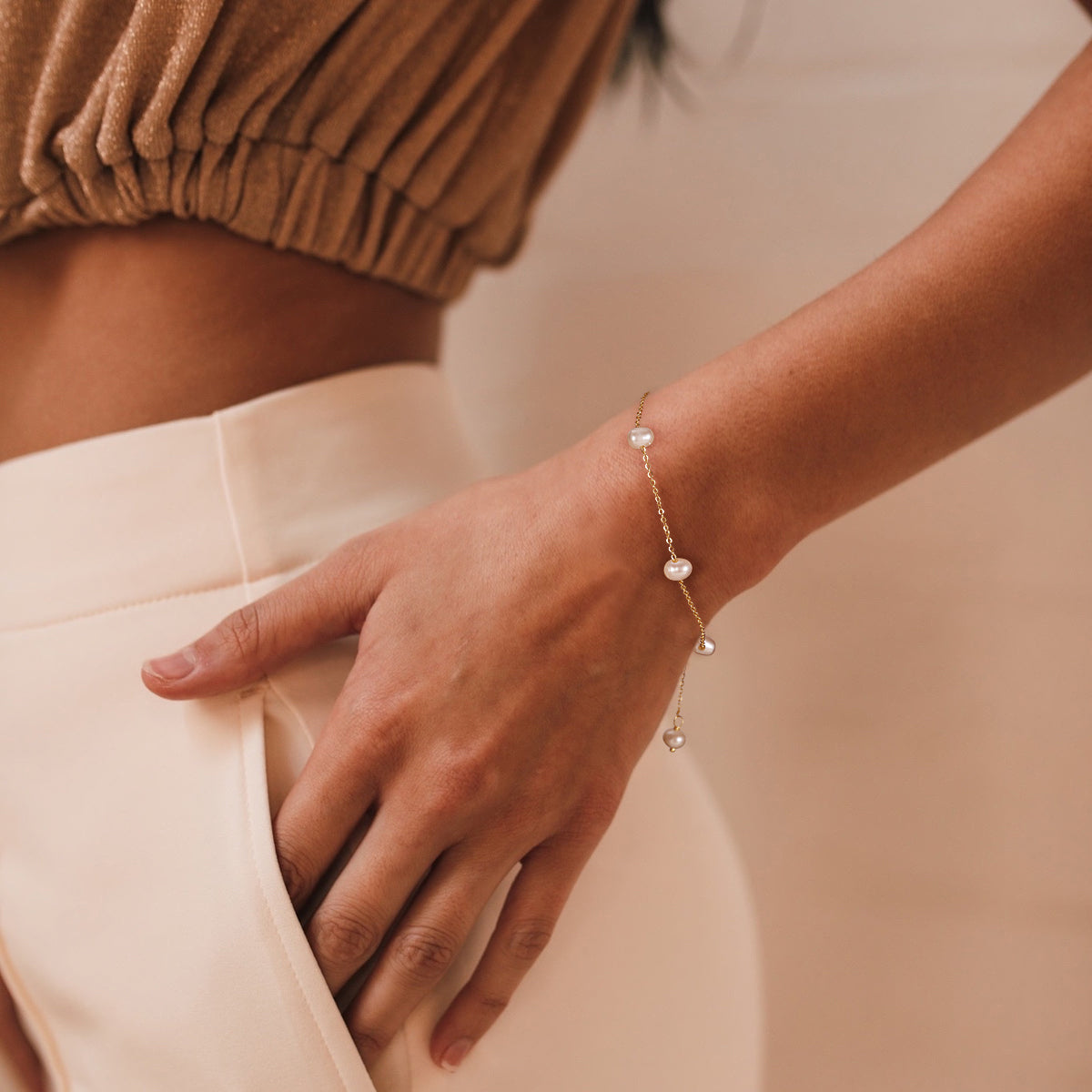 pearl bracelet, gold plated, mom bracelet, bracelet for women